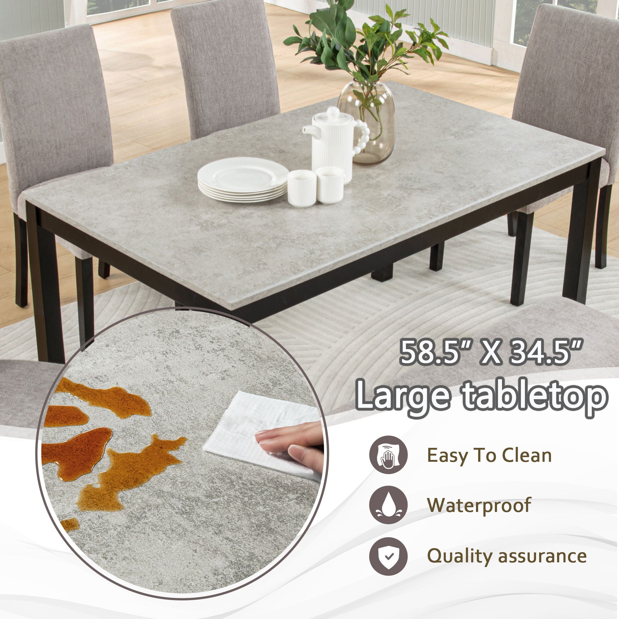 6 Piece Dining Table Set With Bench And Chairs
