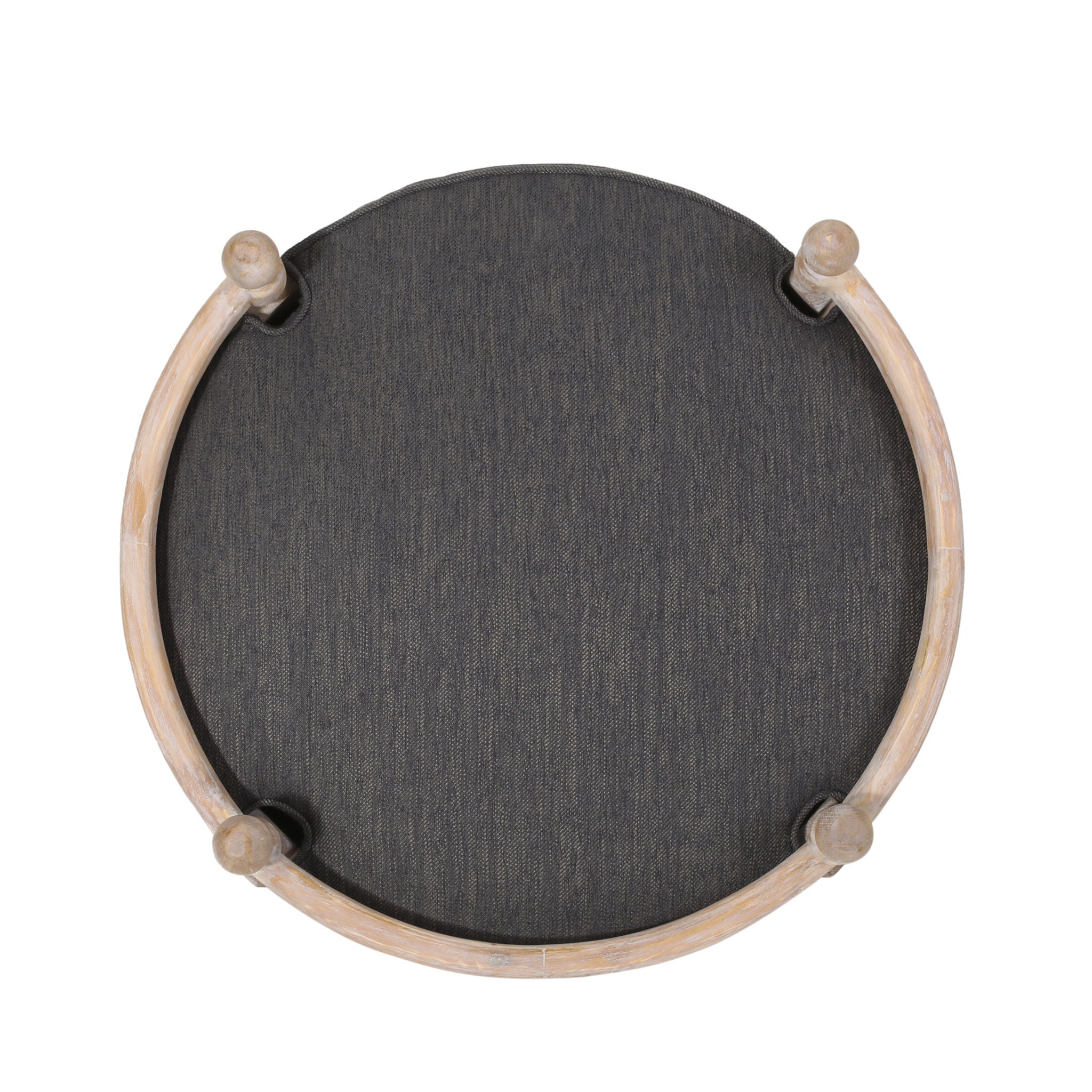 Round Pet Sofa, Wide Upholstered Pet Bed - Charcoal