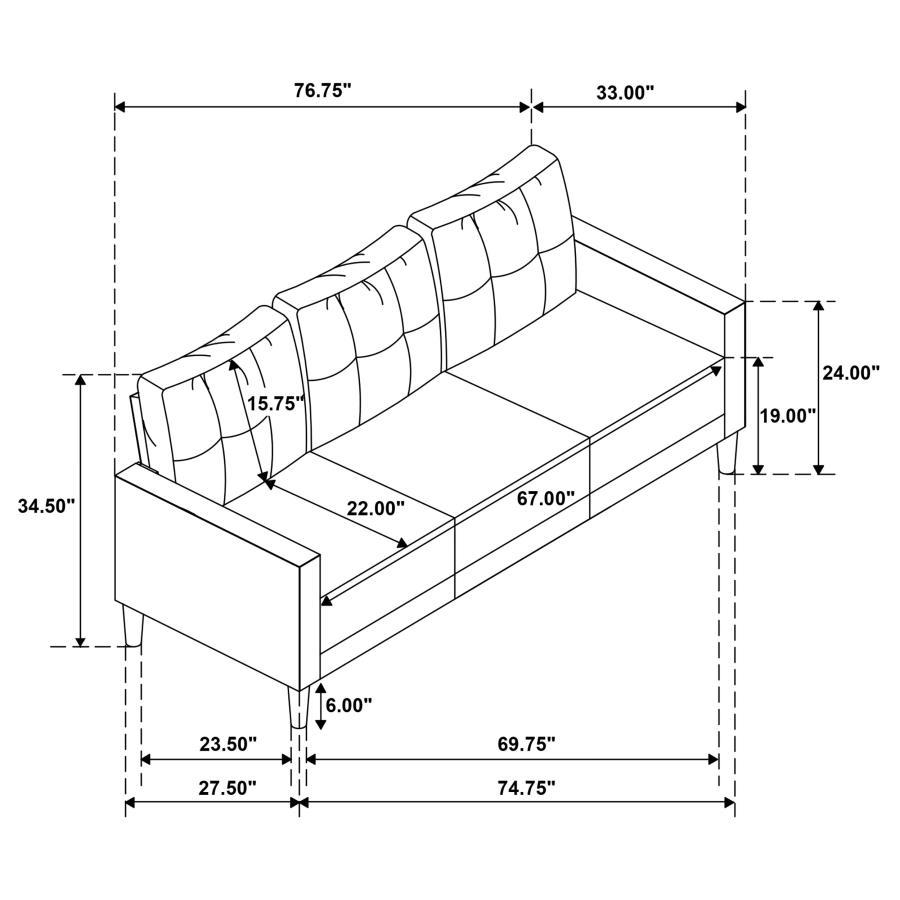 Bowen II - Upholstered Track Arm Sofa Set