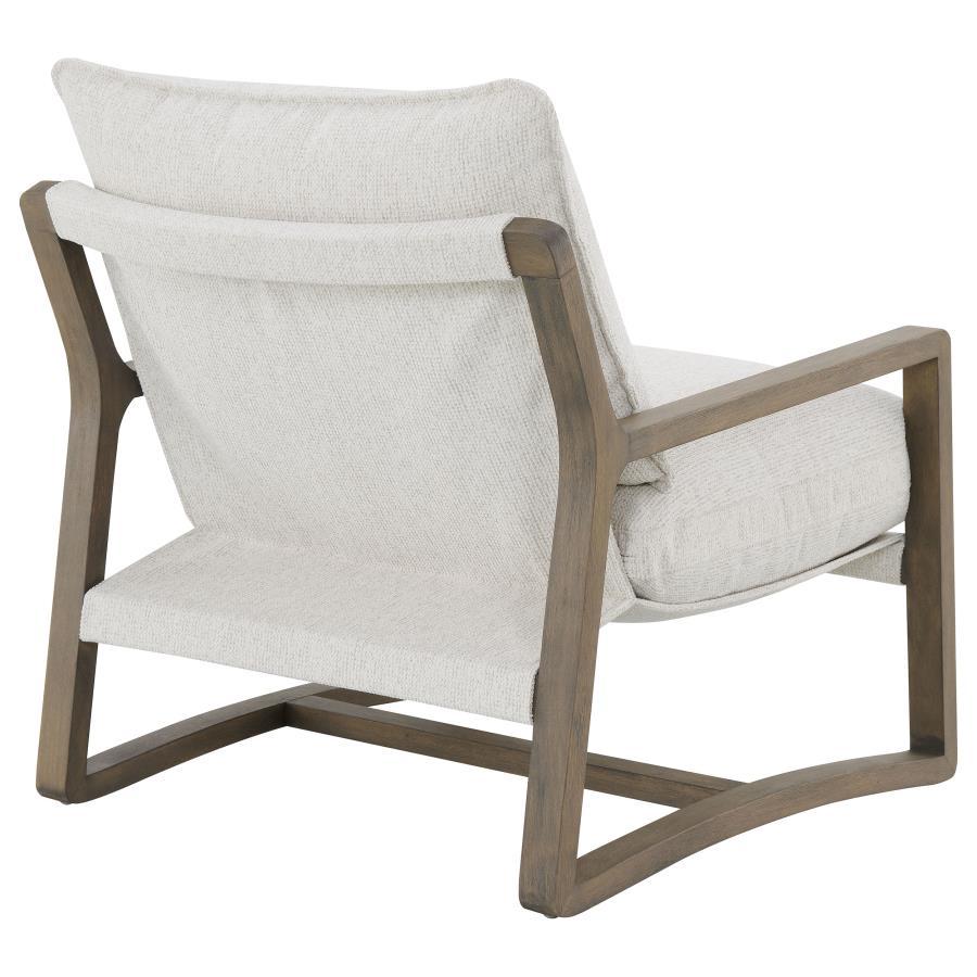 Geneva - Boucle Upholstered Wood Arm Accent Chair - Sand