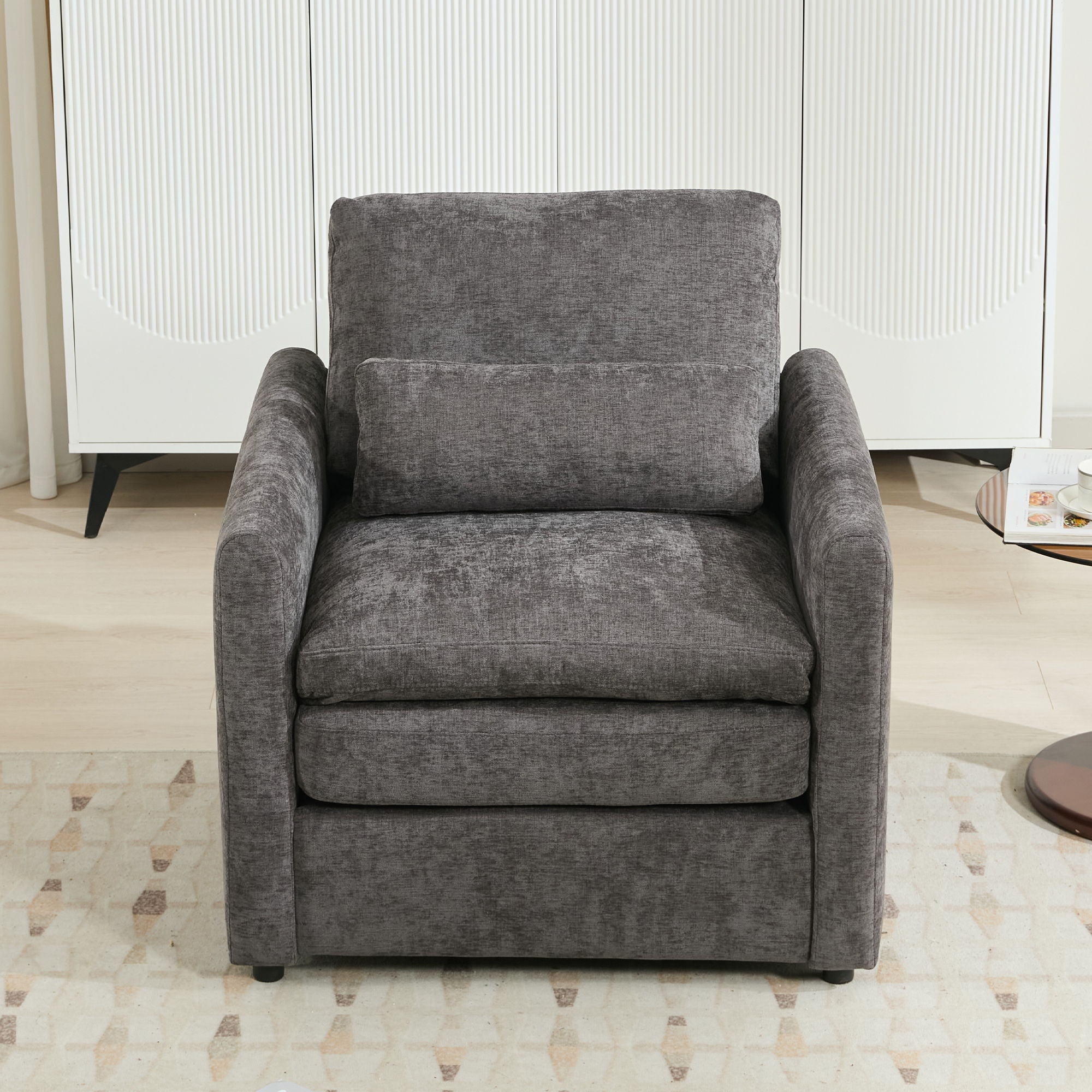 Cozy Upholstered Cushion Armchair For Living Room