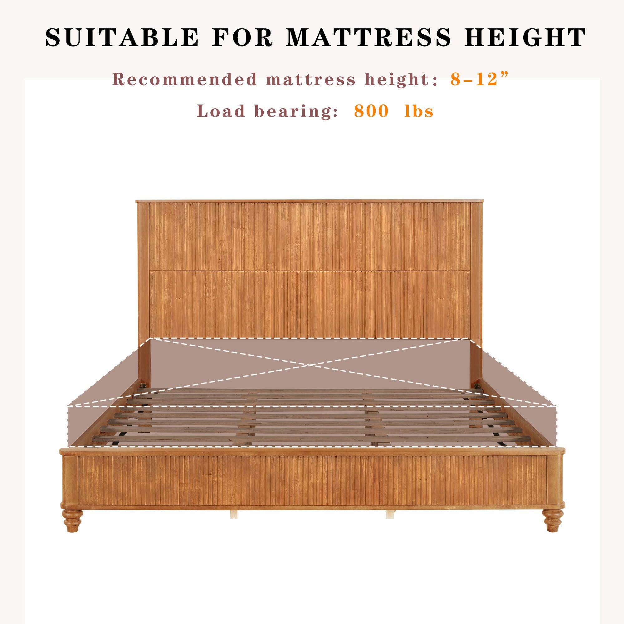 Platform Bed Frame & Tall Headboard