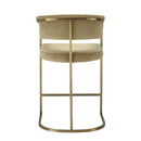 Modrest Sebastian - Modern Brown Fabric + Antique Brass Counter Chair