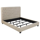 Chloe Upholstered California King Panel Bed Oatmeal