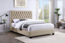 Chloe Upholstered California King Panel Bed Oatmeal