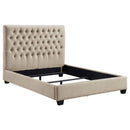 Chloe Upholstered California King Panel Bed Oatmeal