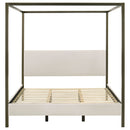 Monroe Upholstered  Canopy Bed Vanilla