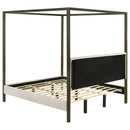 Monroe Upholstered  Canopy Bed Vanilla