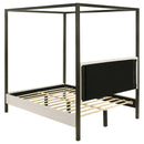 Monroe Upholstered  Canopy Bed Vanilla
