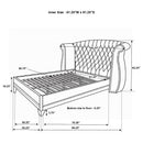 Barzini Upholstered California King Wingback Bed Black