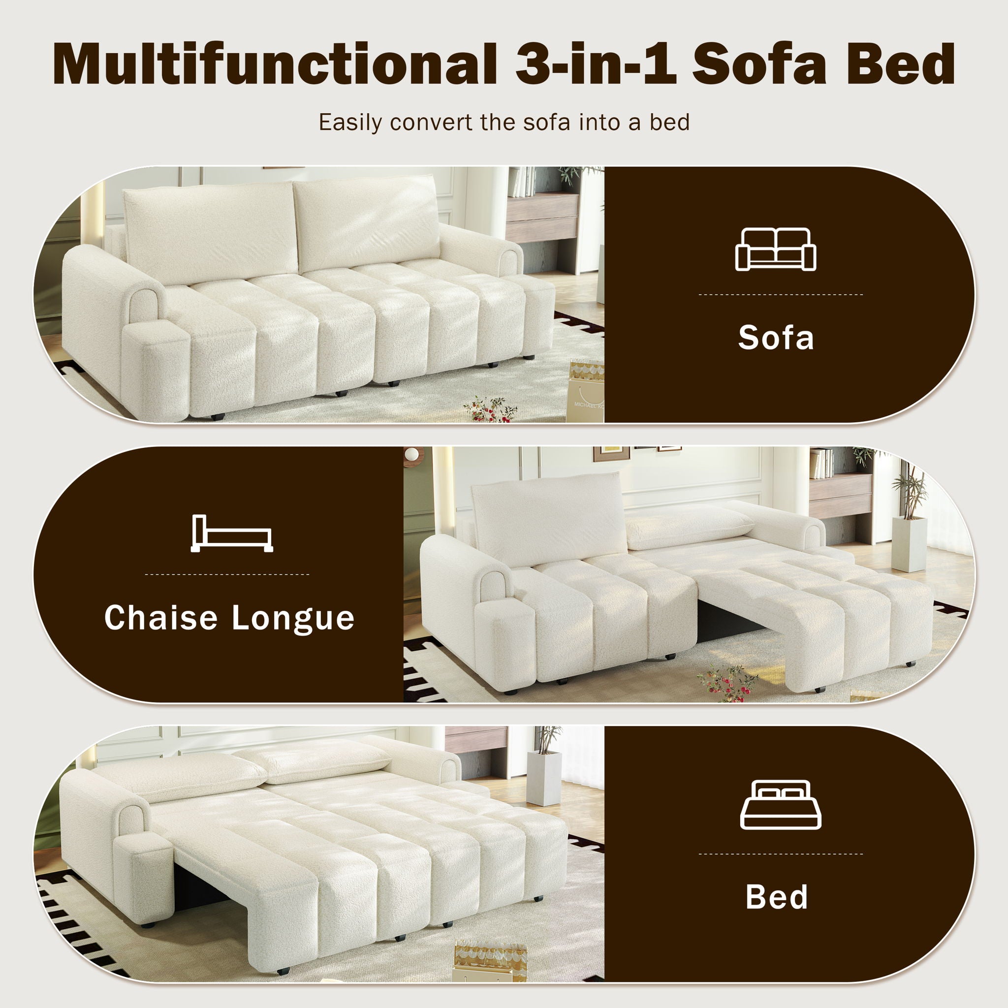 4 Seater Modern Couch With Seats Storage