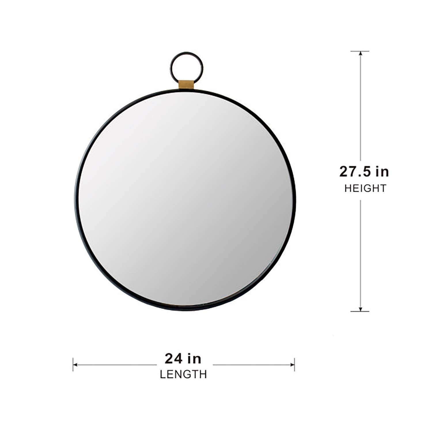 Wall Mirror With Frame, Contemporary Minimalist Accent Mirror For Living Room, Foyer, Entryway, Bedroom - Black