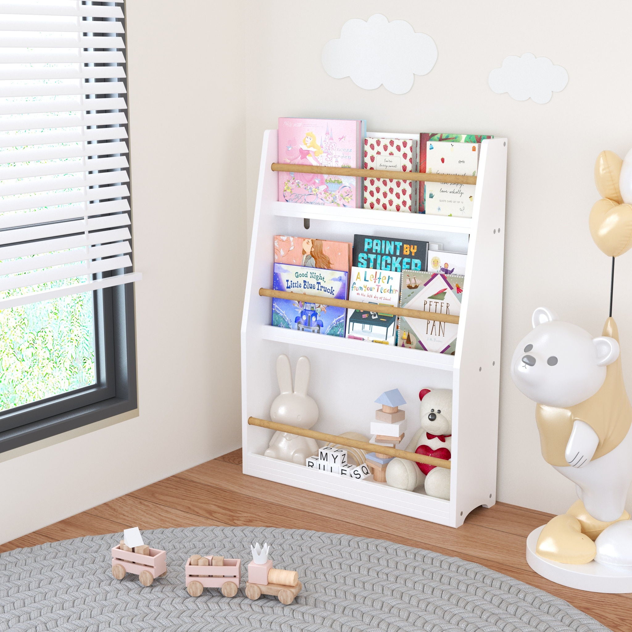3 Tier Book Shelf, Compact Storage For Bedrooms