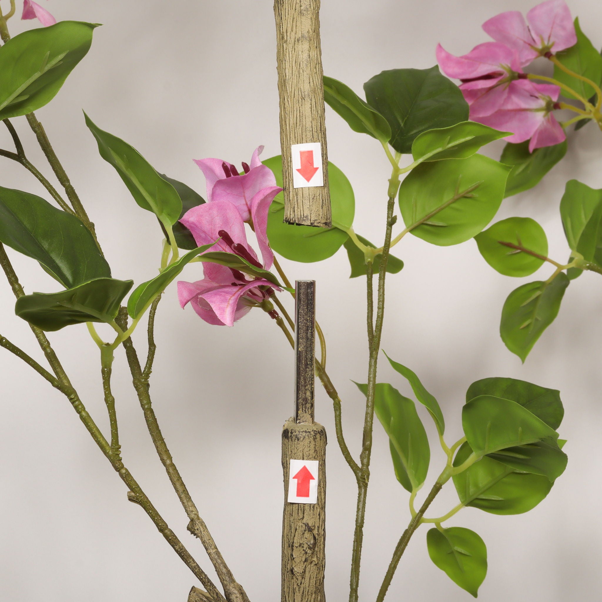 Artificial Bougainvillea Tree With Pot, Realistic Faux Flowering Plant Leaves And Blooms, Decor For Home Office - Green Leaves / Pink