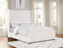 Natasha 65-inch Upholstered  Wingback Bed Cream