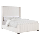 Natasha 65-inch Upholstered  Wingback Bed Cream