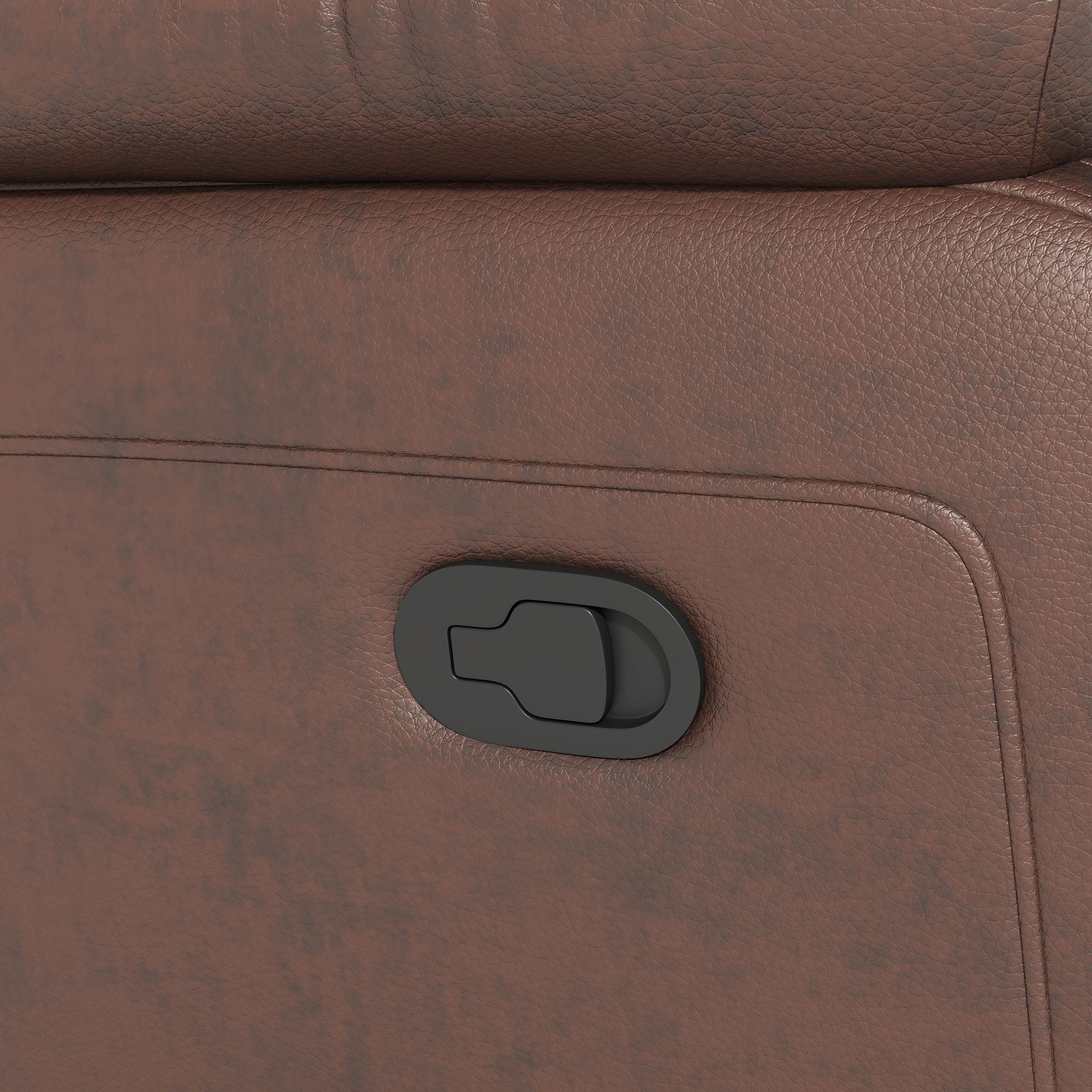 Genuine Non Power Reclining Sofa With Drop Down Table, Stainless Steel Cupholders And Magazine Bag