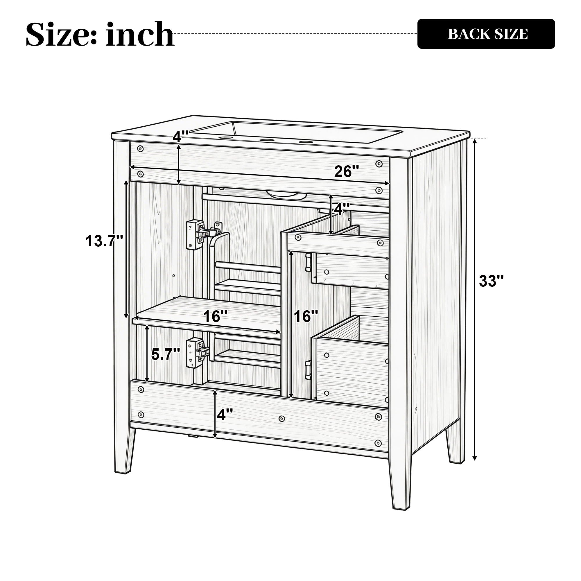 Bathroom Vanity With Sink, Soft Closing Cabinet