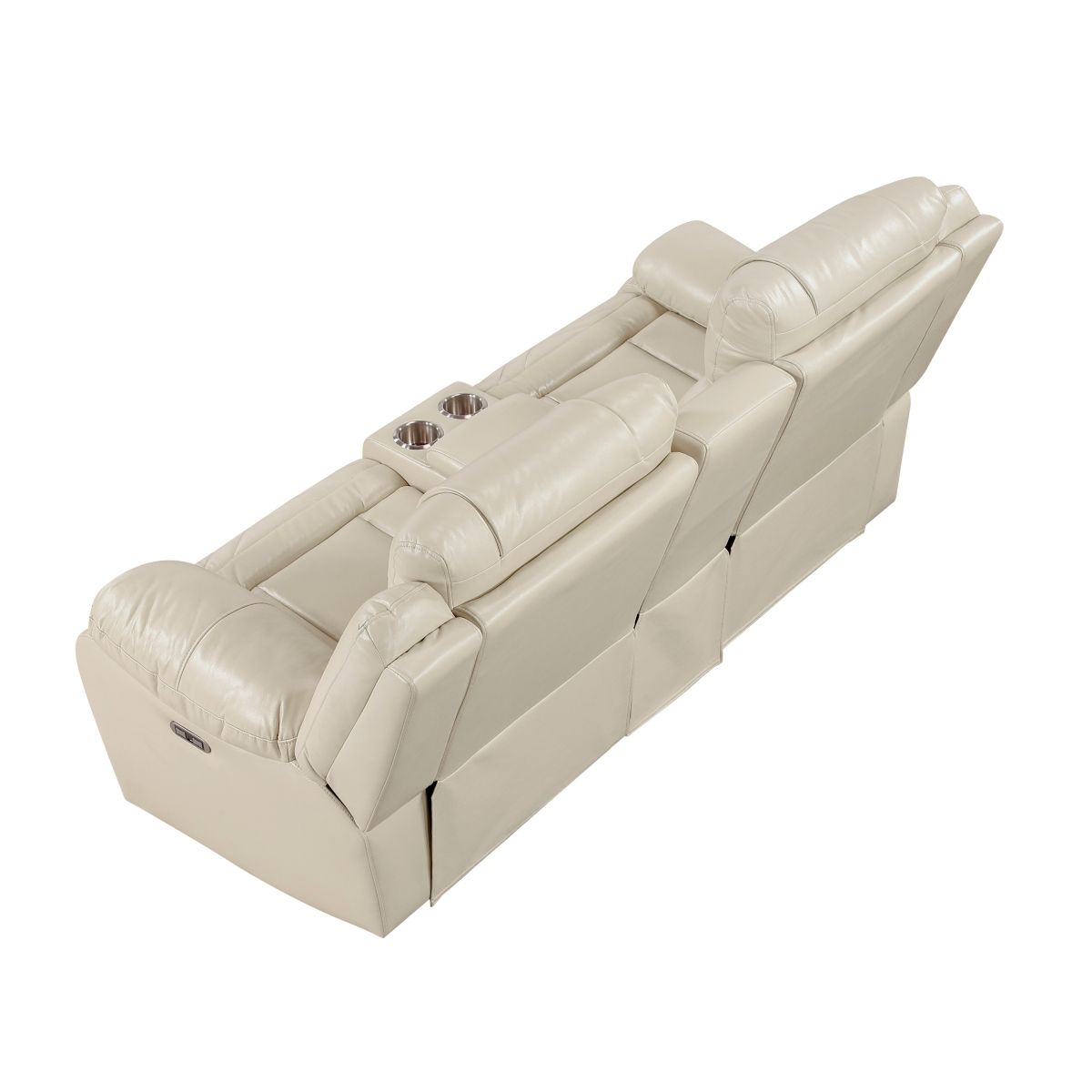 Huron - Power Double Reclining Loveseat With Center Console, Wireless Speakers, LED And Charging Ports