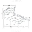 Bella Upholstered California King Panel Bed Grey