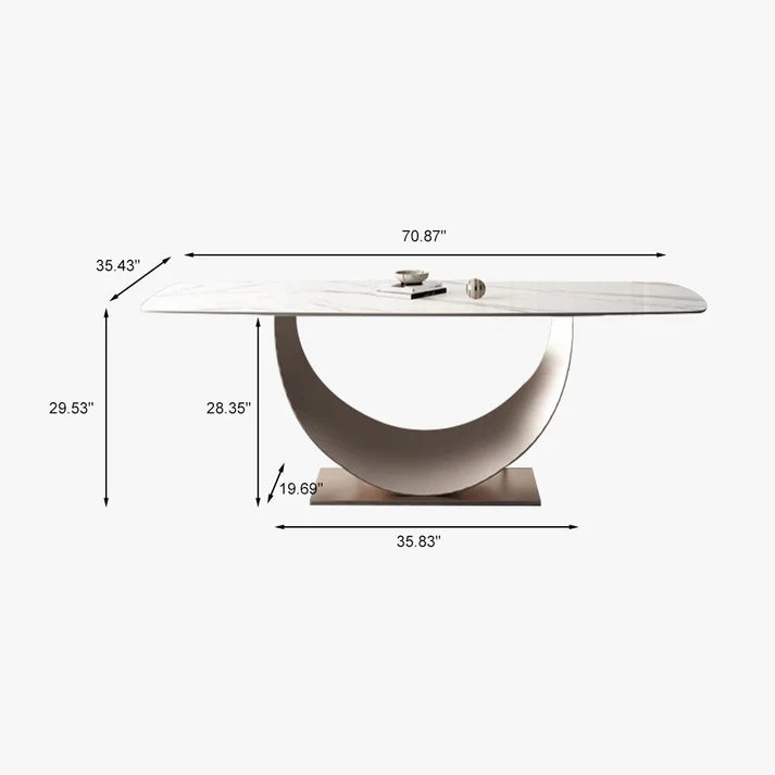 71" Tommy White Top Dining Table