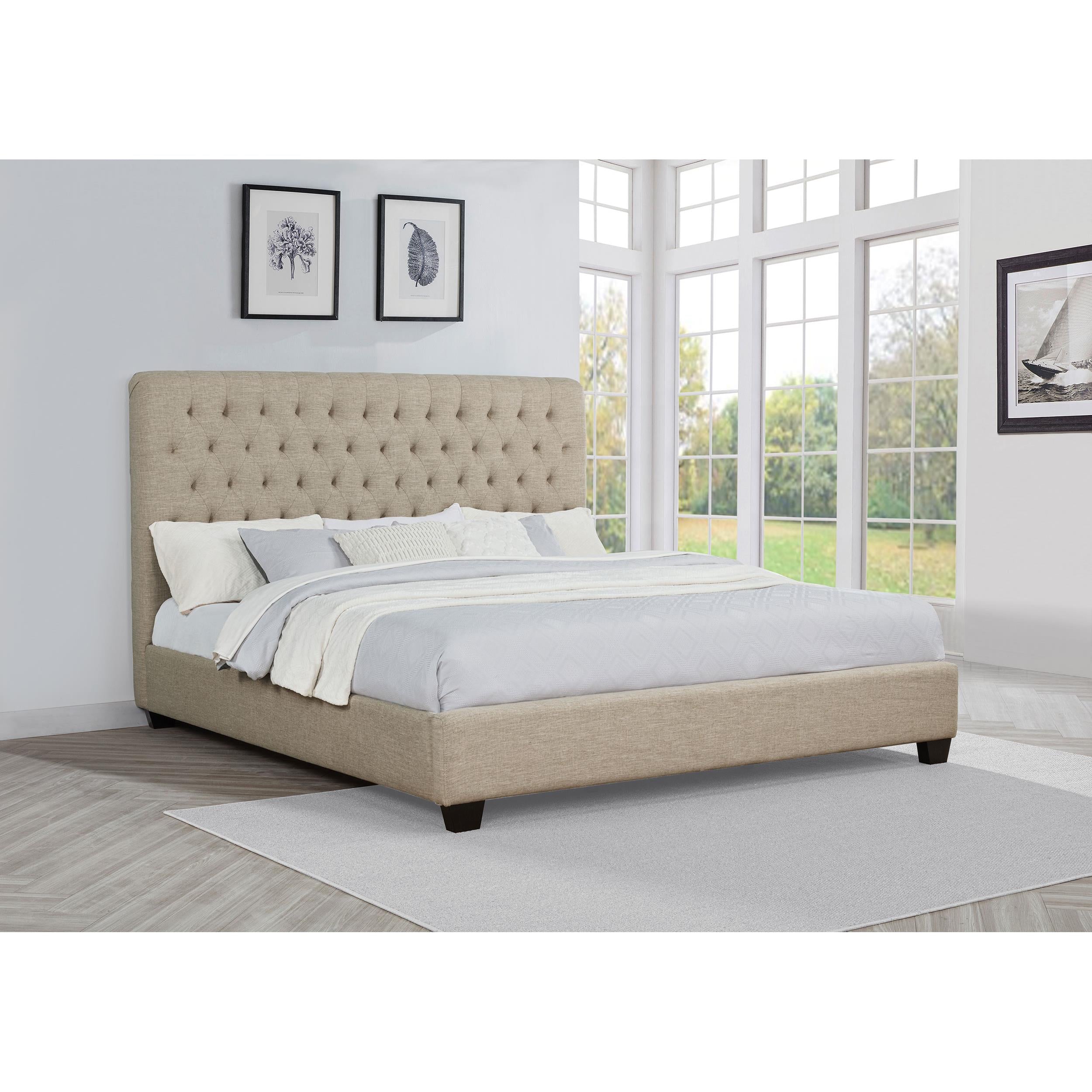 Diamond Modern Furniture COA Chloe King Upholstered Platform Bed 300007KE IMAGE 4