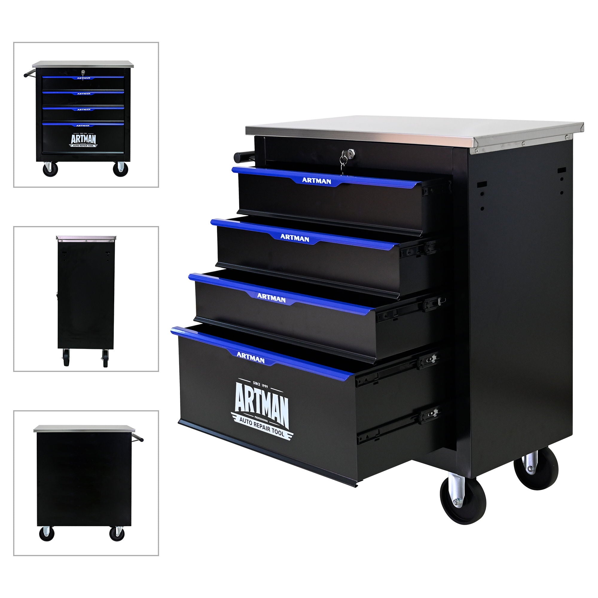 Drawer Multifunctional Tool Cart With Wheels