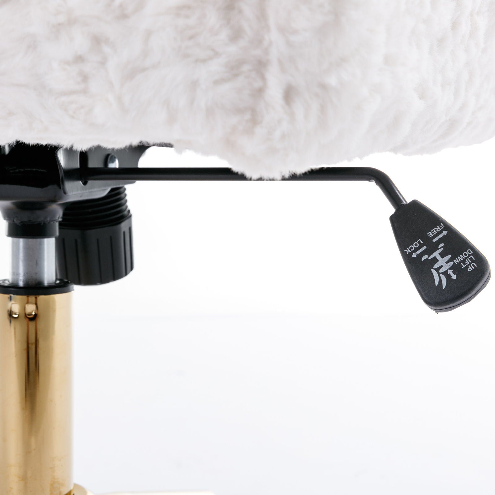 Office Chair, Artificial Rabbit Hair Home Office Chair With Metal Base, Adjustable Desk Chair Swivel Office Chair, Vanity Chair