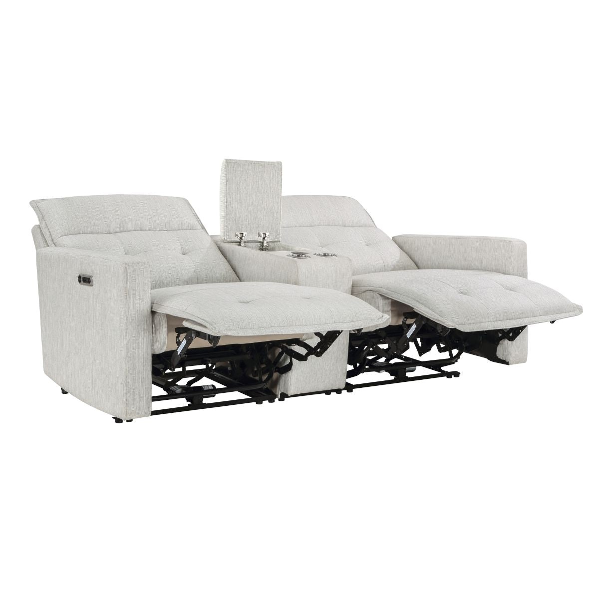 Salida - Power Double Reclining Loveseat With Center Console And Power Headrests - White