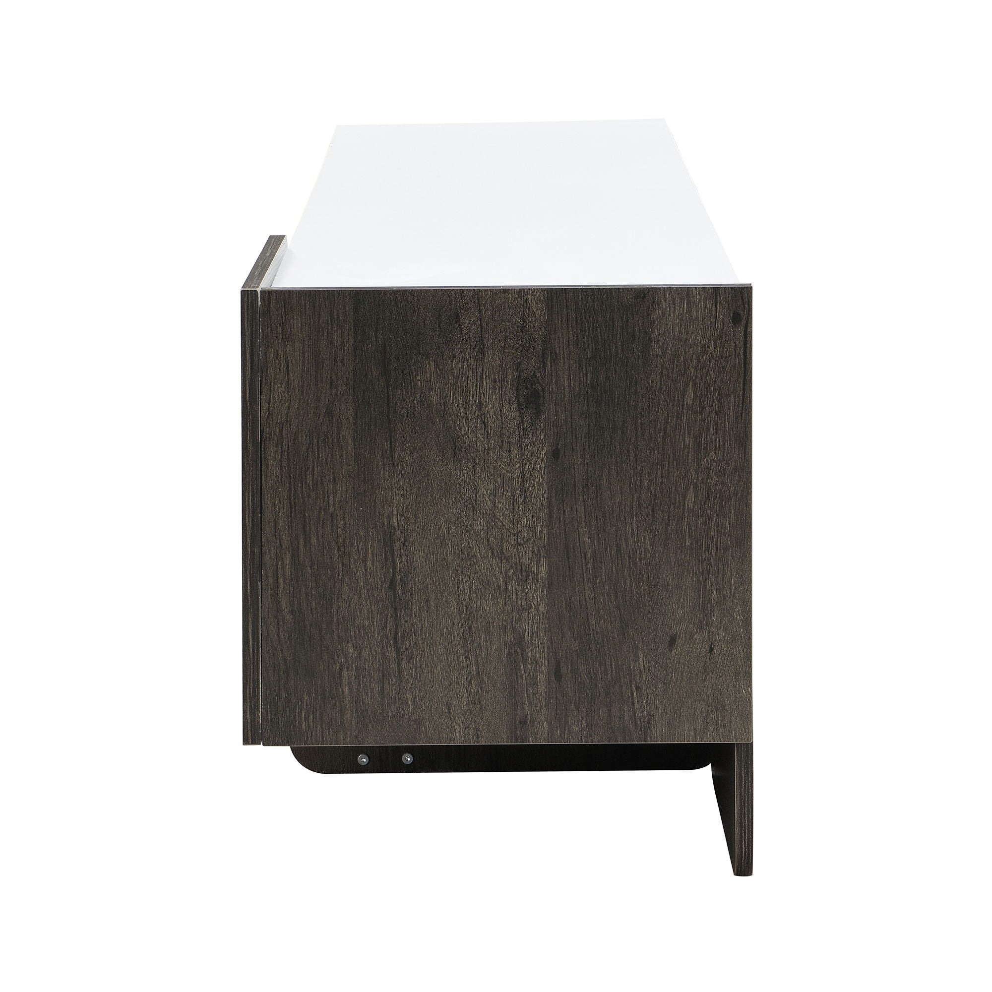 TV Stand With 1 Drawer, 2 Cabinets And Adjustable Shelves