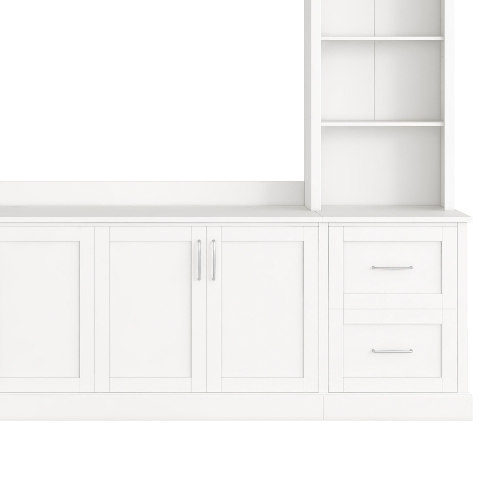 Arched Entertainment Center Wall Unit With Drawers, TV Stand