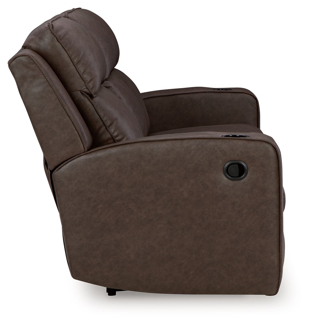 Lavenhorne - Rec Sofa W/Drop Down Table - Granite