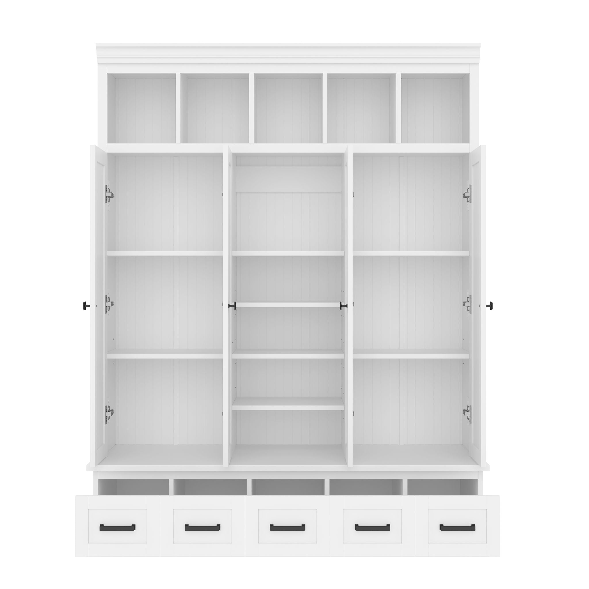 Hall Tree With Bench And 5 Storage Cubbies