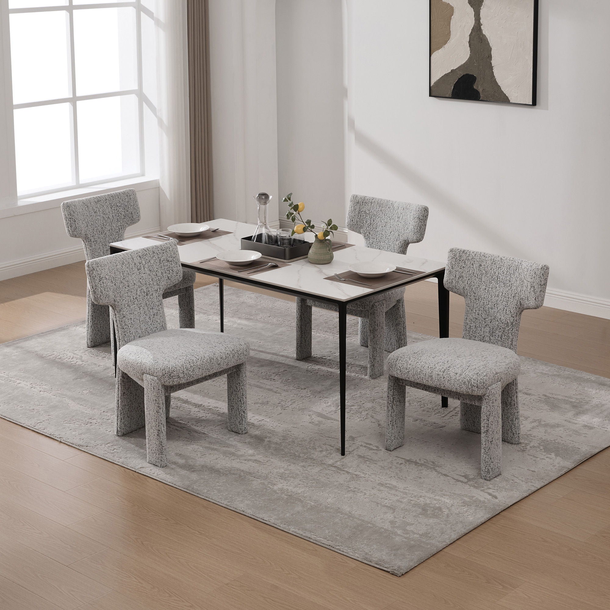 Armless Curved Back Accent Chairs