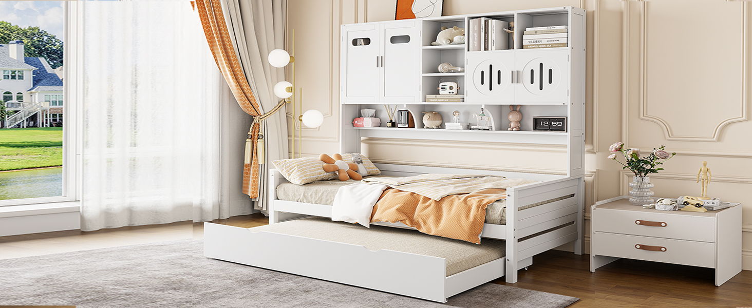 Daybed & All-In-One Cabinet And Shelf