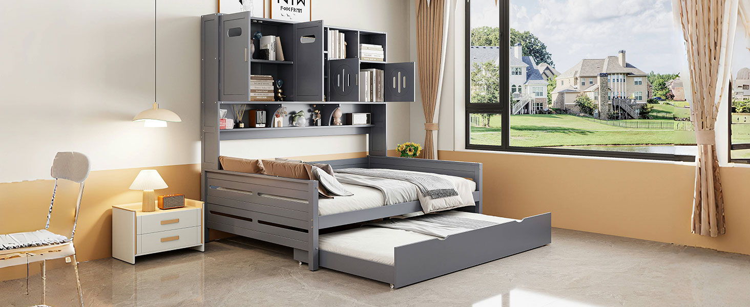 Daybed & All-In-One Cabinet And Shelf