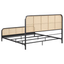 Lanewood Open Cane Webbing Metal  Bed Black