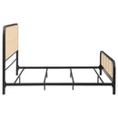 Lanewood Open Cane Webbing Metal  Bed Black
