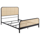 Lanewood Open Cane Webbing Metal  Bed Black
