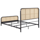 Lanewood Open Cane Webbing Metal  Bed Black