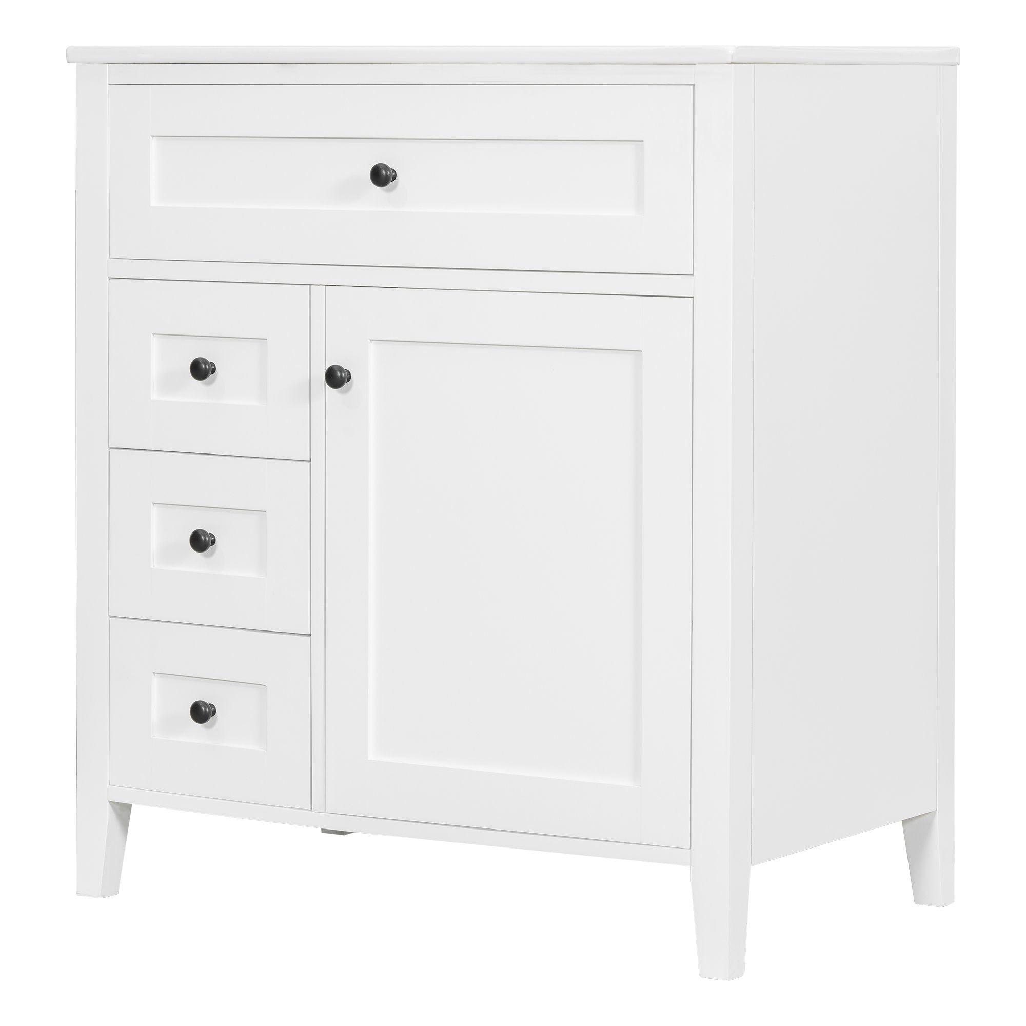 Modern Bathroom Vanity With Sink, 3 Drawers And Adjustable Shelf