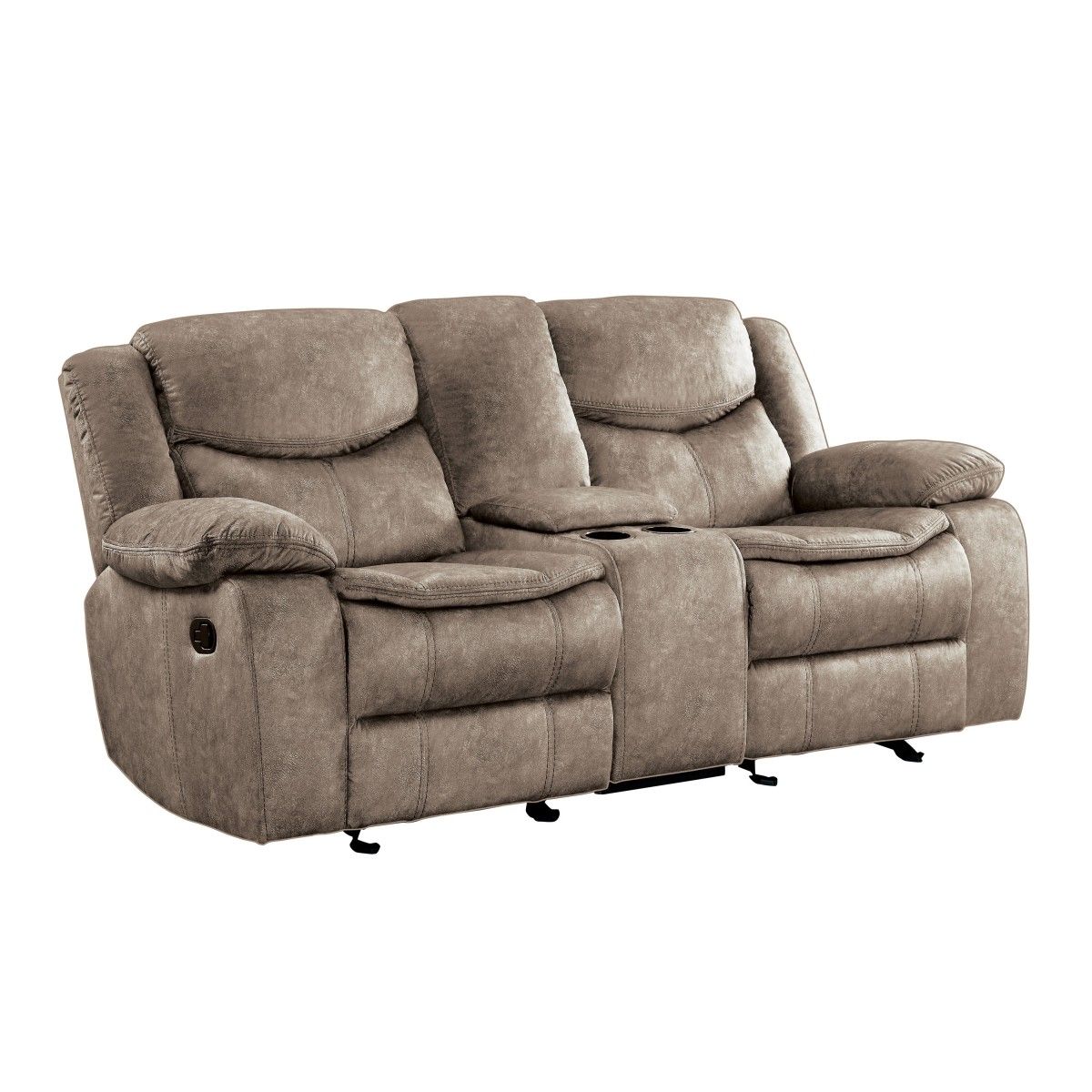 Bastrop - Double Glider Reclining Loveseat With Center Console