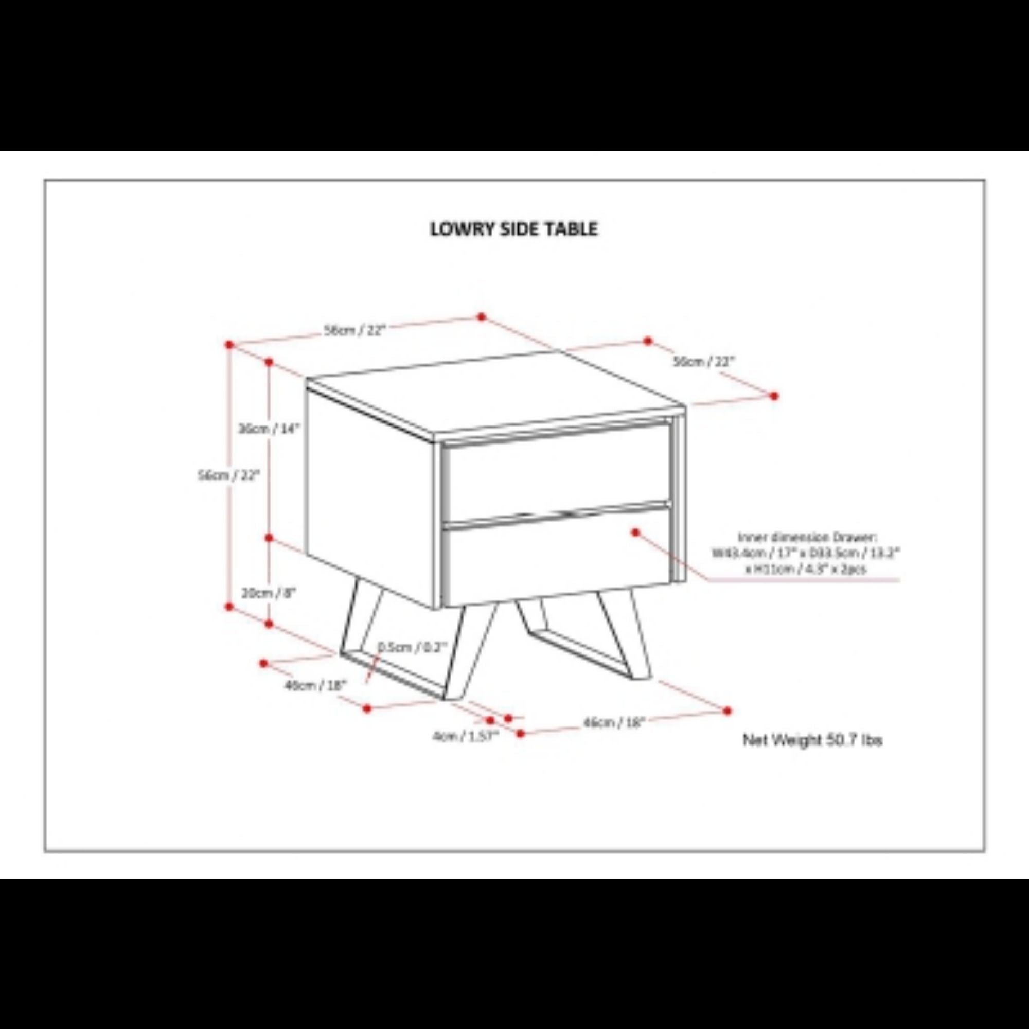 Lowry - Side Table - Natural