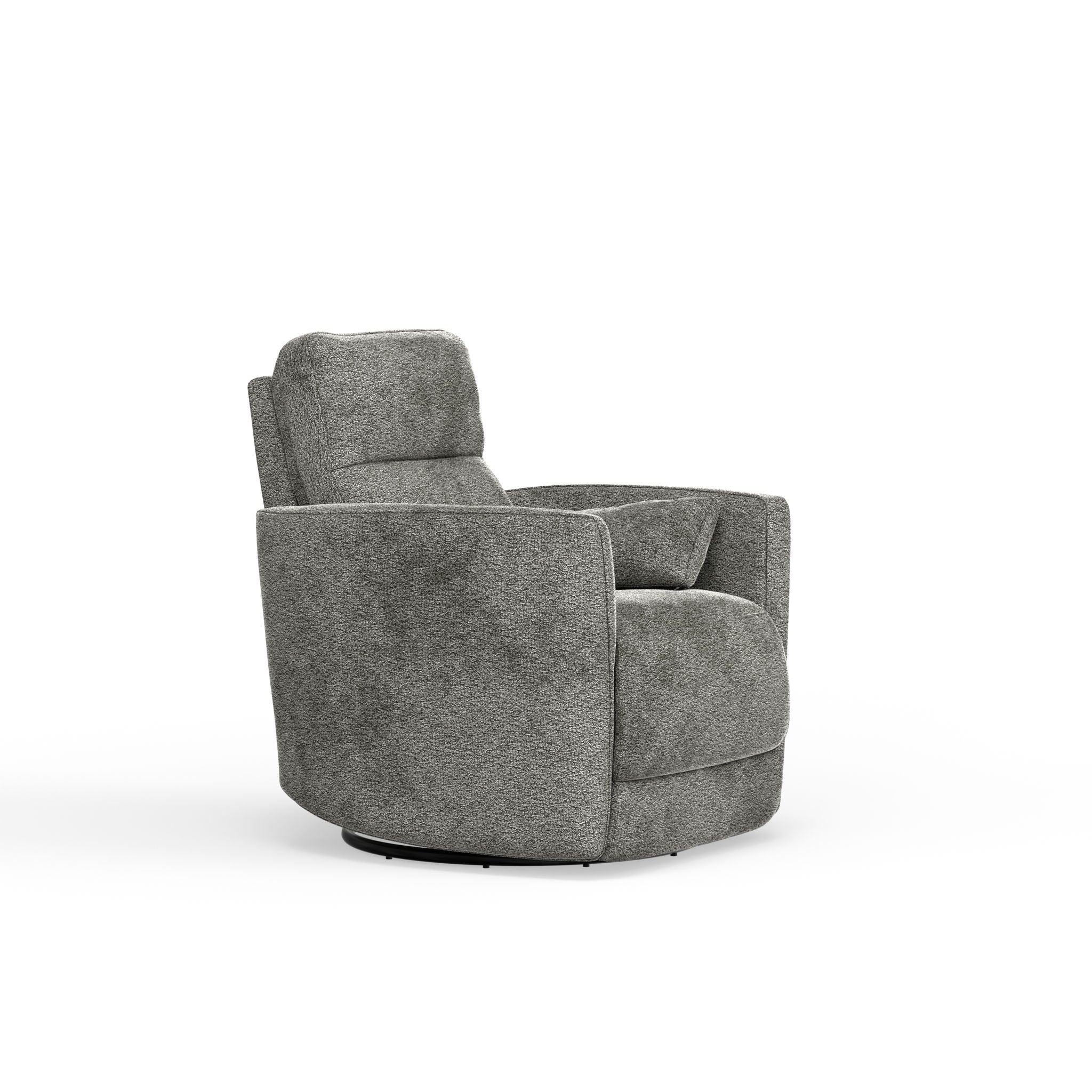 Milan - Swivel Recliner With Manual Footrest - Gray