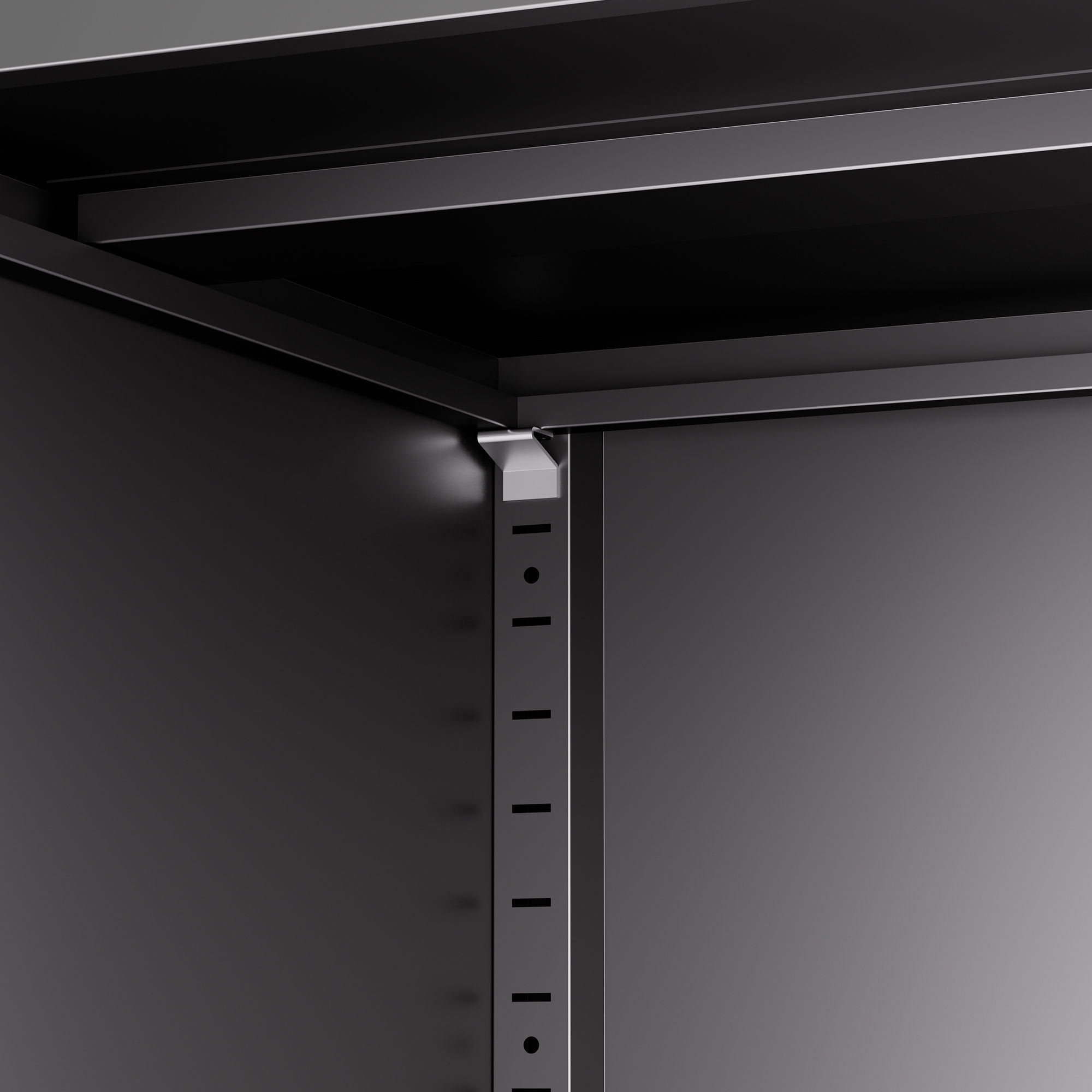 Heavy Duty Storage Cabinet With Lock, 2 Door File Cabinet With 2 Adjustable Shelves - Black