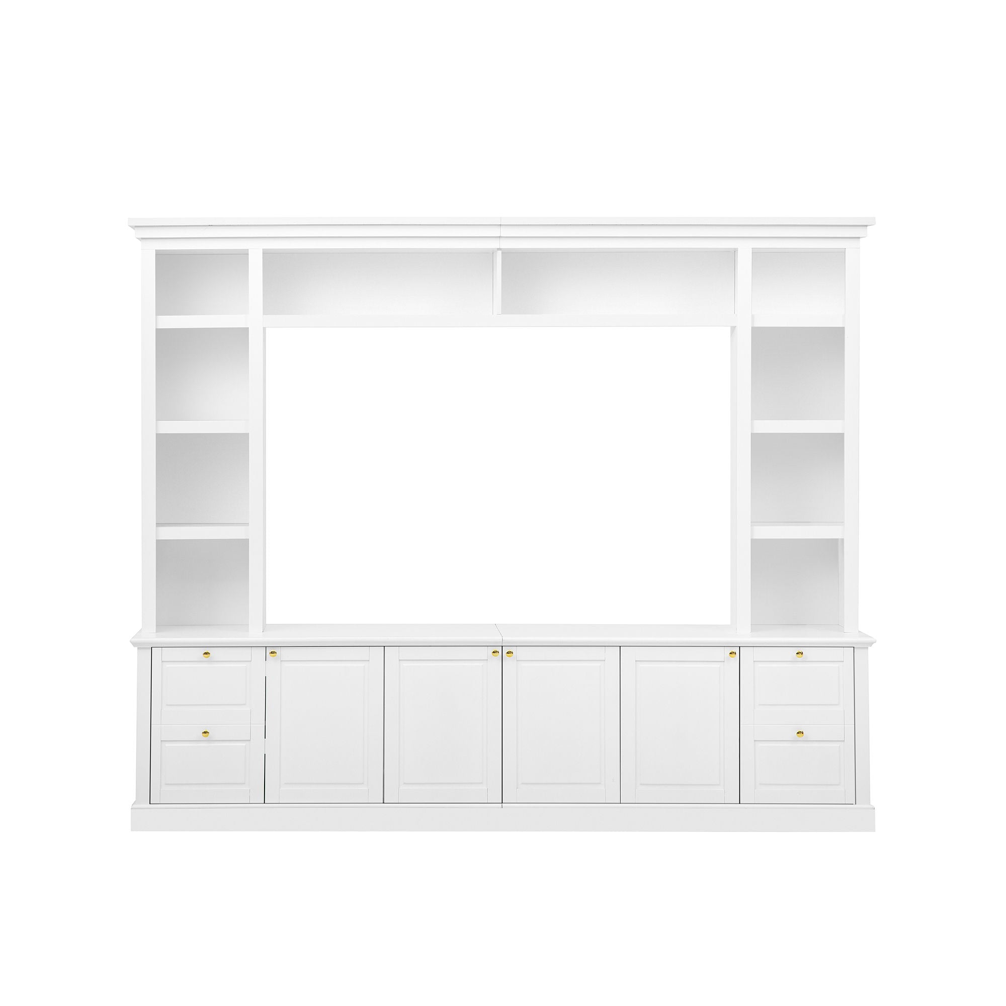 All-In-One TV Stand With Bookcase For TVs Up To 70"