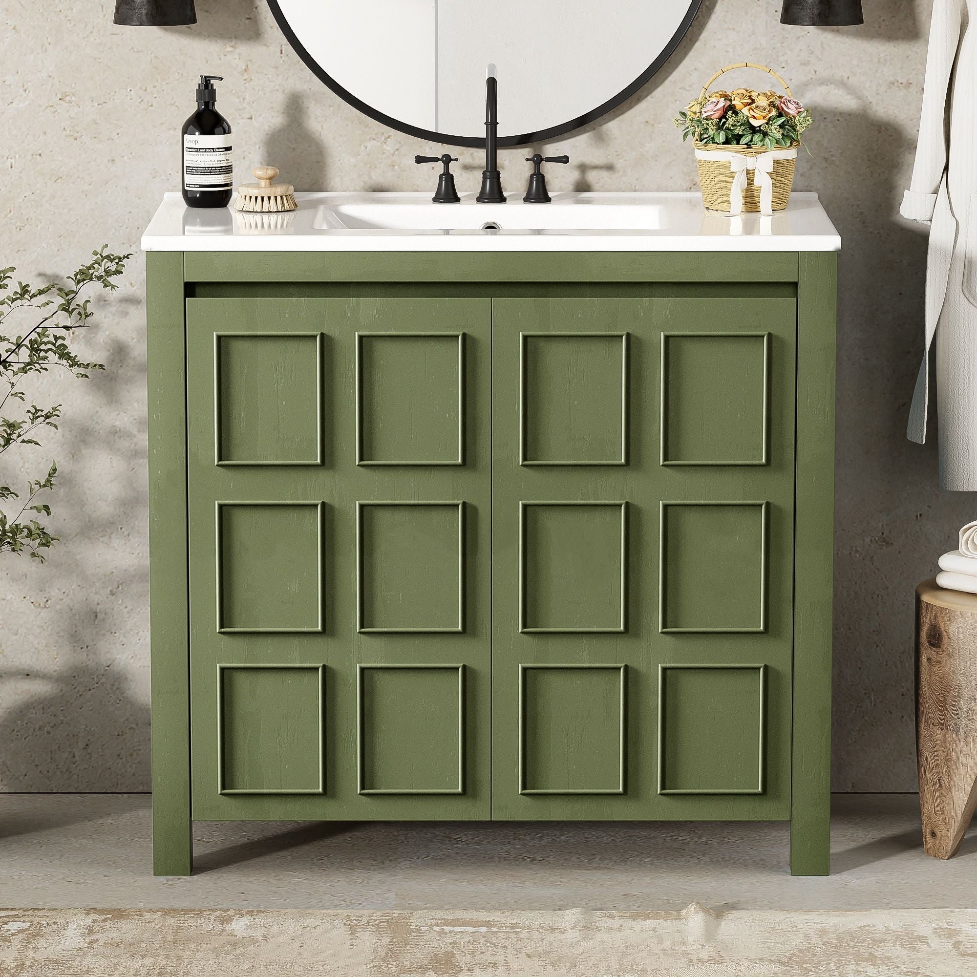 Bathroom Vanity Organizer With Sink, Combo Cabinet Set, Bathroom Storage Cabinet