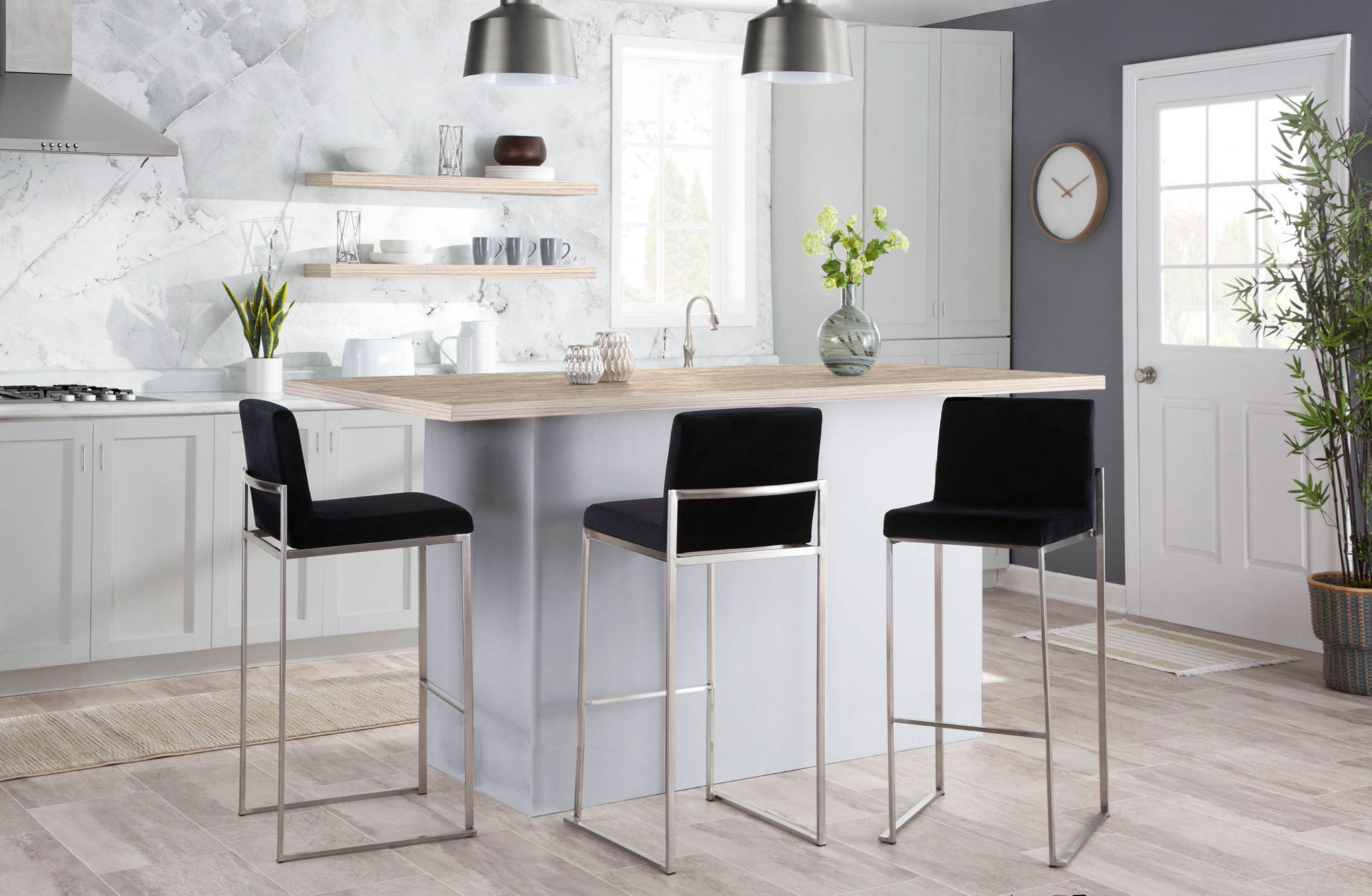 Fuji - Contemporary And Modern Elegance High Back Barstool