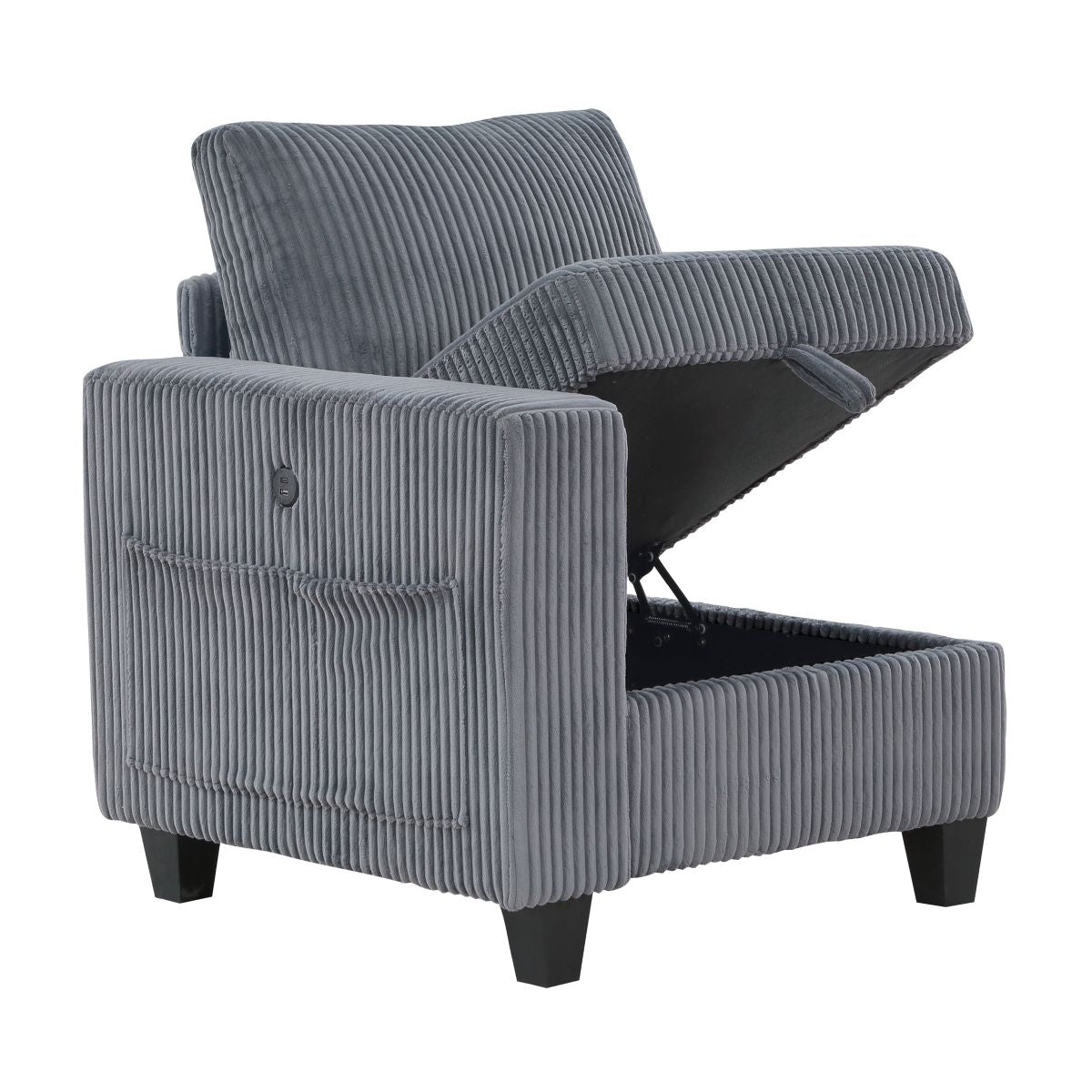 Walterboro - Loveseat With Storage, Storage Pouches And Charging Ports