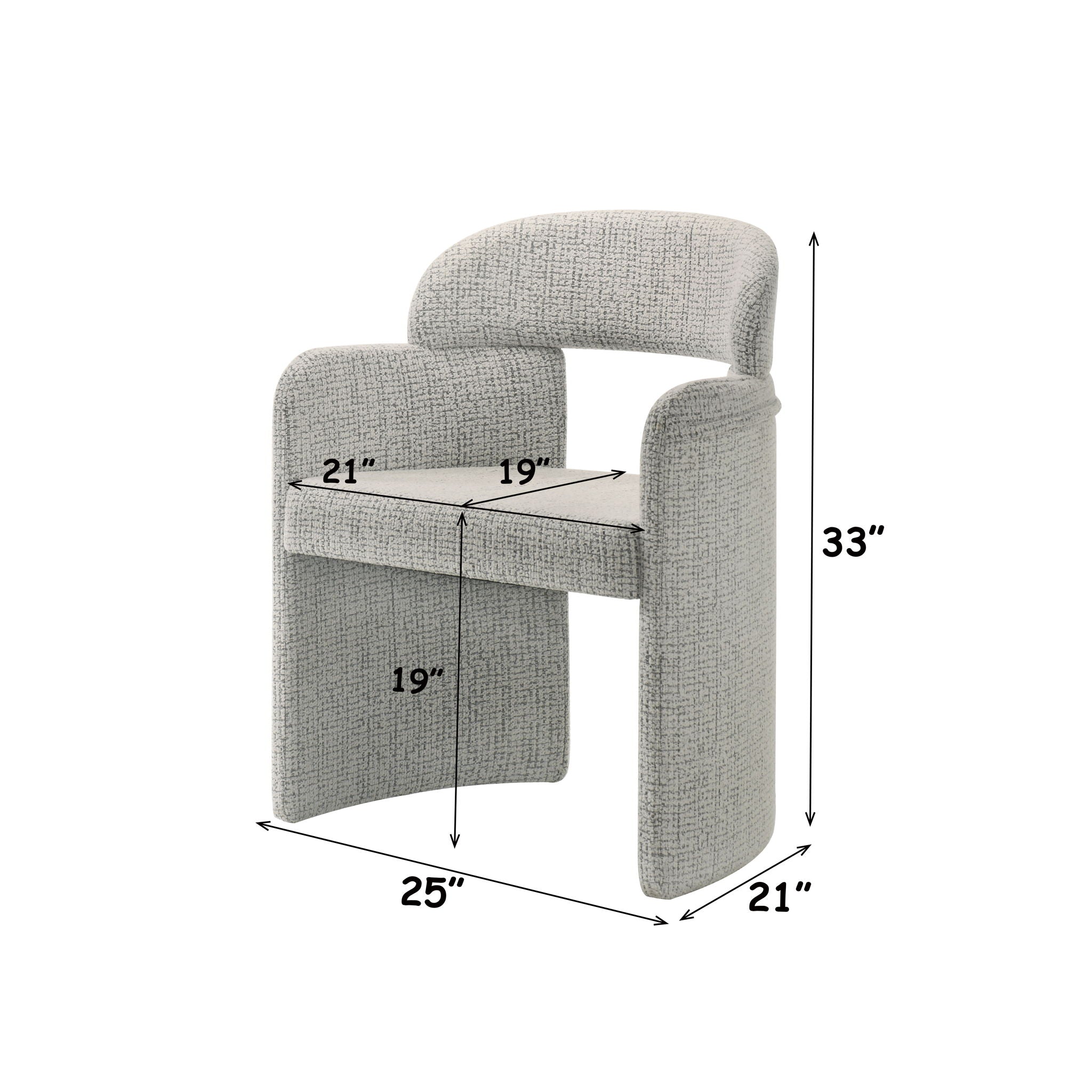 Kyree - Arm Chair (Set of 2) - Ivory / Gray
